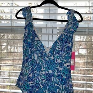New with tags Lilly Pulitzer 14 shell me you love me bathing suit swimsuit swim